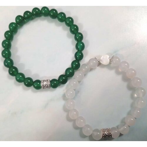 Комплект браслетов, 1 шт., размер 16 см, белый, зеленый