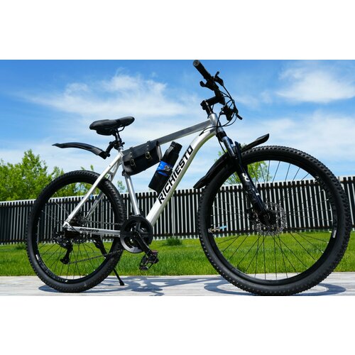 Велосипед горный RICHIESTO 26 21s Алюминиевая рама 19 Взрослый Спортивный Унисекс серебро 25900₽