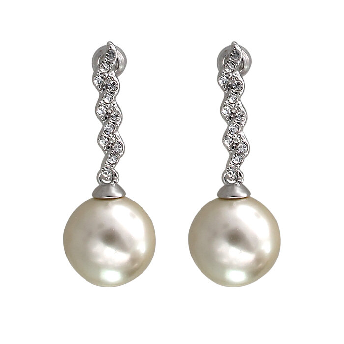 Серьги Эстет  стекло  жемчуг имитация