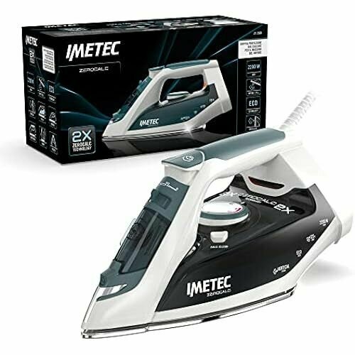 Паровой утюг Imetec ZeroCalc Z1 2500 с технологией защиты от накипи пластина из нержавеющей стали с несколькими отверстиями мощность 2200 Вт паровой удар 120 г функция Calc-Clean 1184300₽