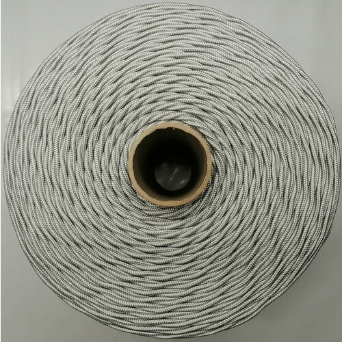 Шнур полиамидный (капроновый), высокопрочный, плетёный ПА 4мм 16-ти прядный с ПА сердечником раз. нагр 350 кгс Светло серый (80 метров) №49