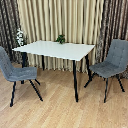 Изображение товара Стол лофт Ник 130*80 см. Столешница 22 мм Черные ножки