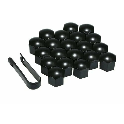 Колпачок на гайку 21 мм, черный, 20 шт.