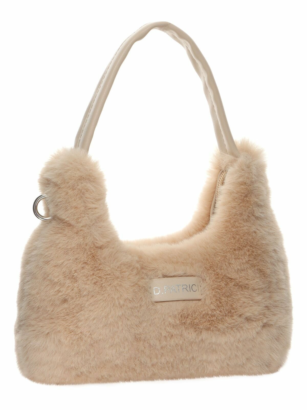 Сумка багет Daniele Patrici, фактура бархатистая, матовая, бежевый — фото 1