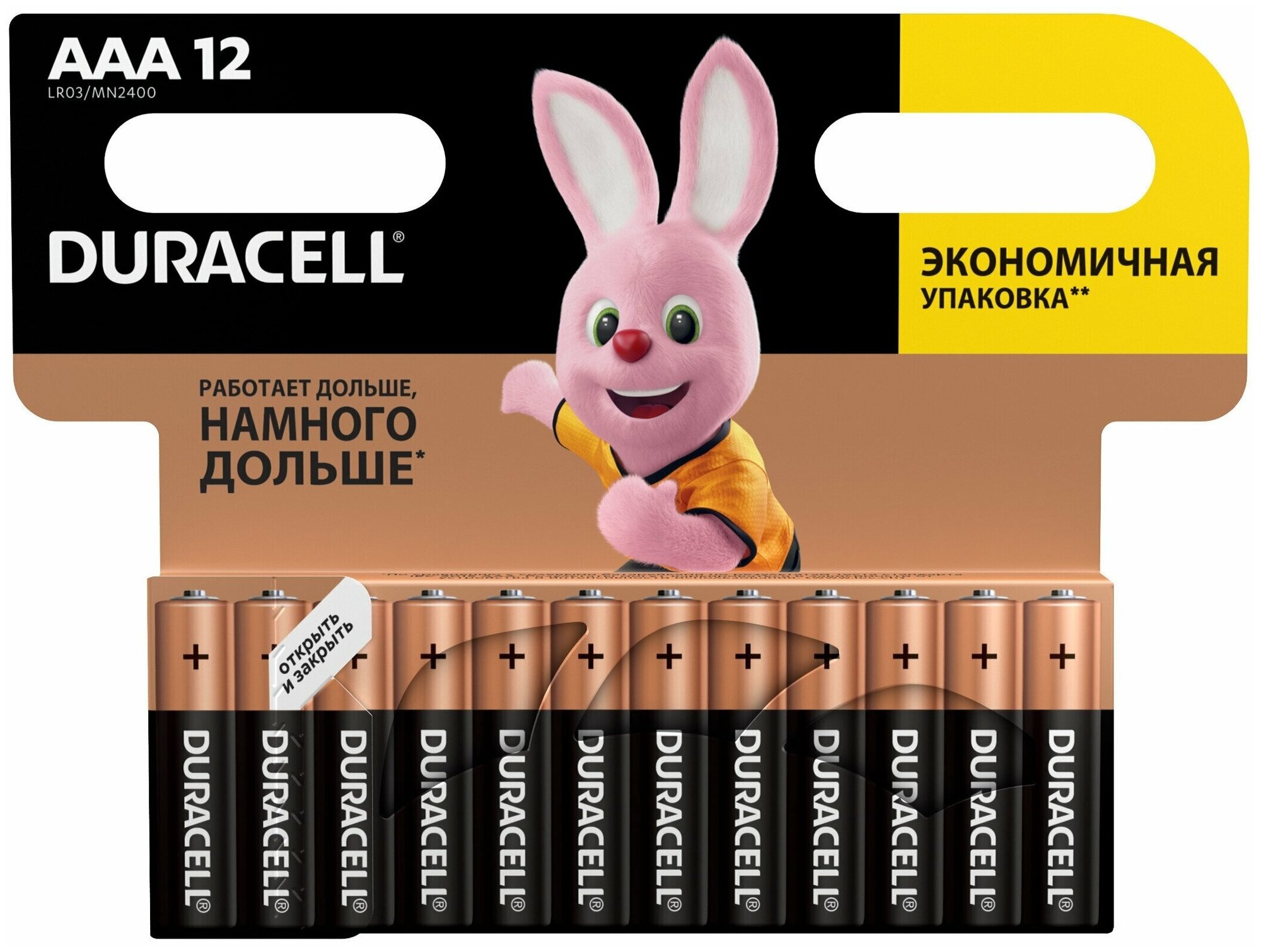 Duracell 81545432 Алкалиновая батарейка типа AAA LR03 / MN 2400 LR03-12BL BASIC NEW