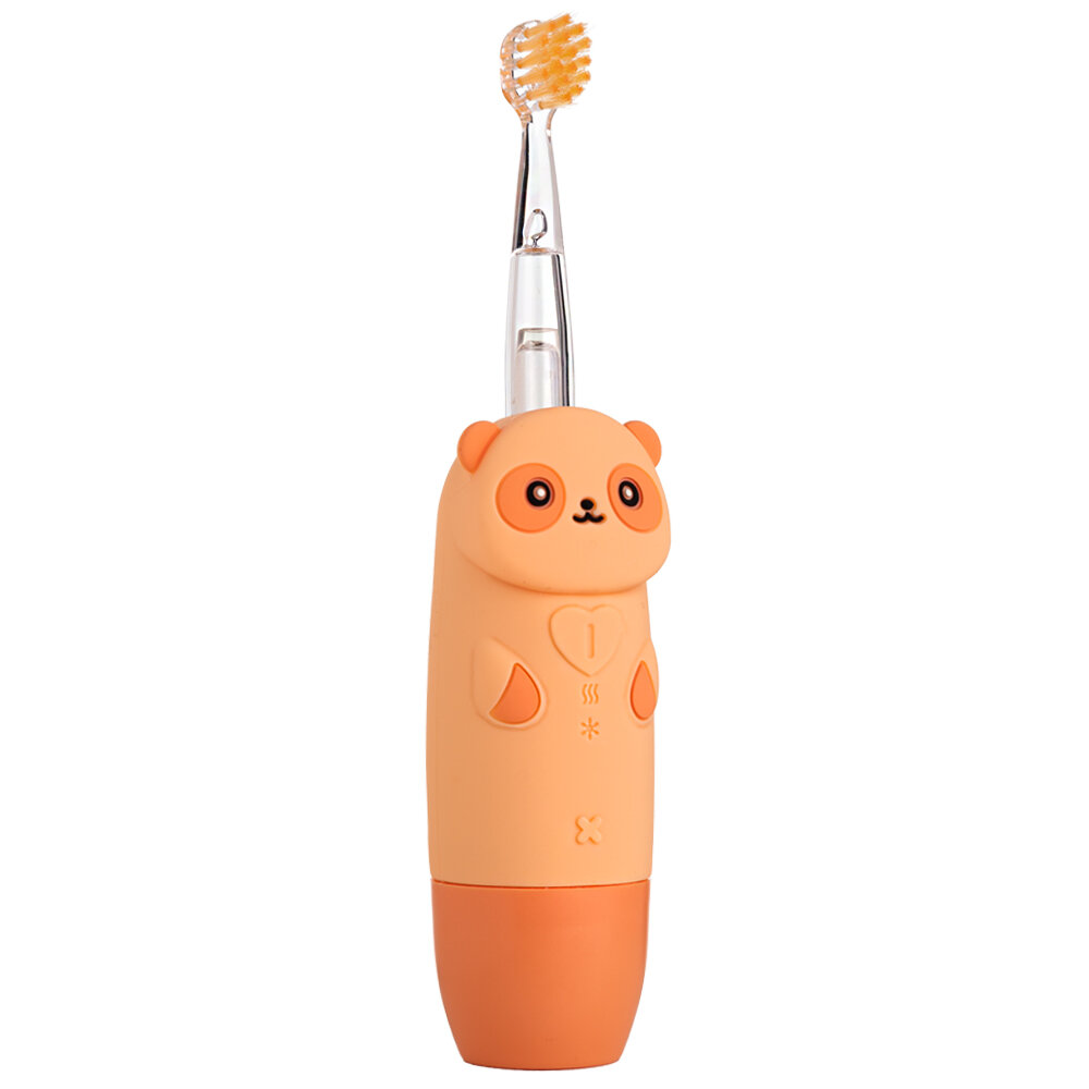 Детская электрическая зубная щётка Revyline RL 025 Panda, персиковая, от 1-5 лет, Ревилайн — фото 1