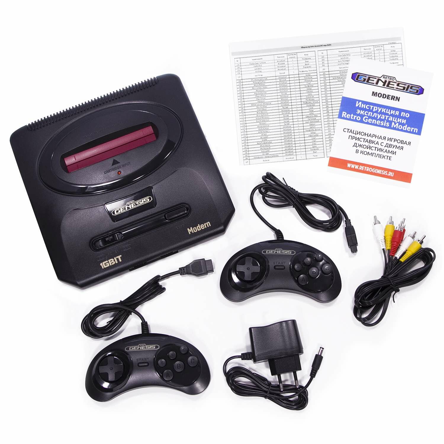 Игровая приставка Retro Genesis Modern + 303 игры + 2 джойстика 16 бит