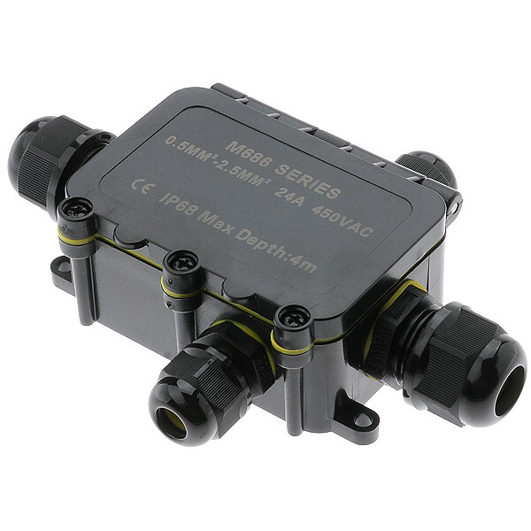 Бокс М686-4В 4 1+1+1+1 ввода IP68 черный (7 шт. в наборе)