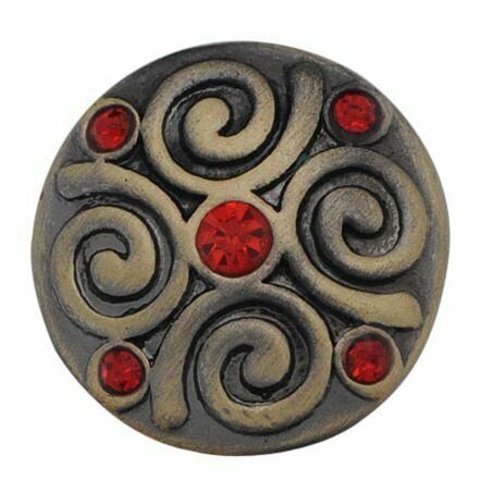 Кнопка "Танец спиралей" красная