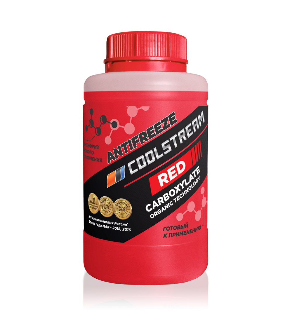 Антифриз готовый красный Coolstream RED (-40), 0,9 литра канистра
