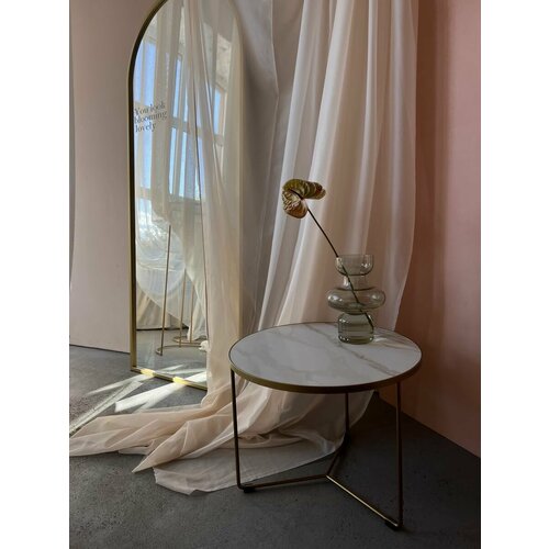 фото Журнальный столик luchi marble, керамогранит, металлический каркас, 60х60х45 см