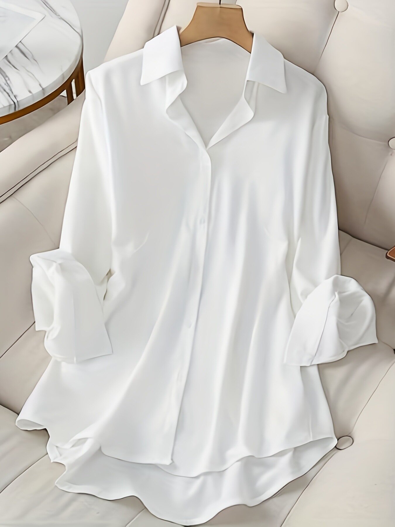 Рубашка женская, 4XL, белая,...
