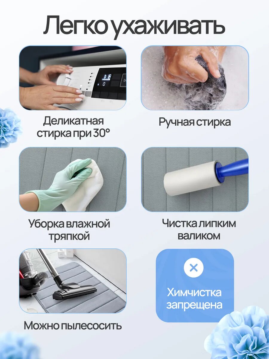 Коврик для ванной противоскользящий быстросохнущий — фото 1