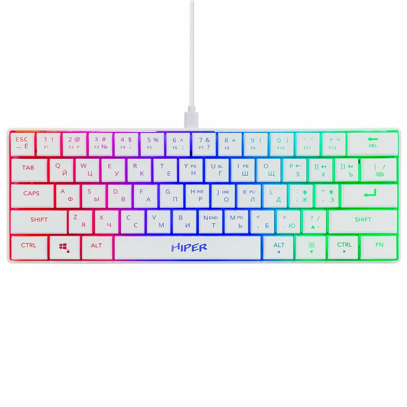 Игровая клавиатура HIPER Vengeance White (KGM6X)