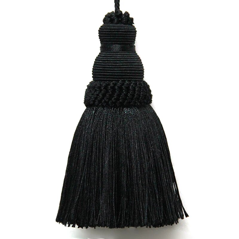 Полиэфирная кисточка с бахромой 20 см black