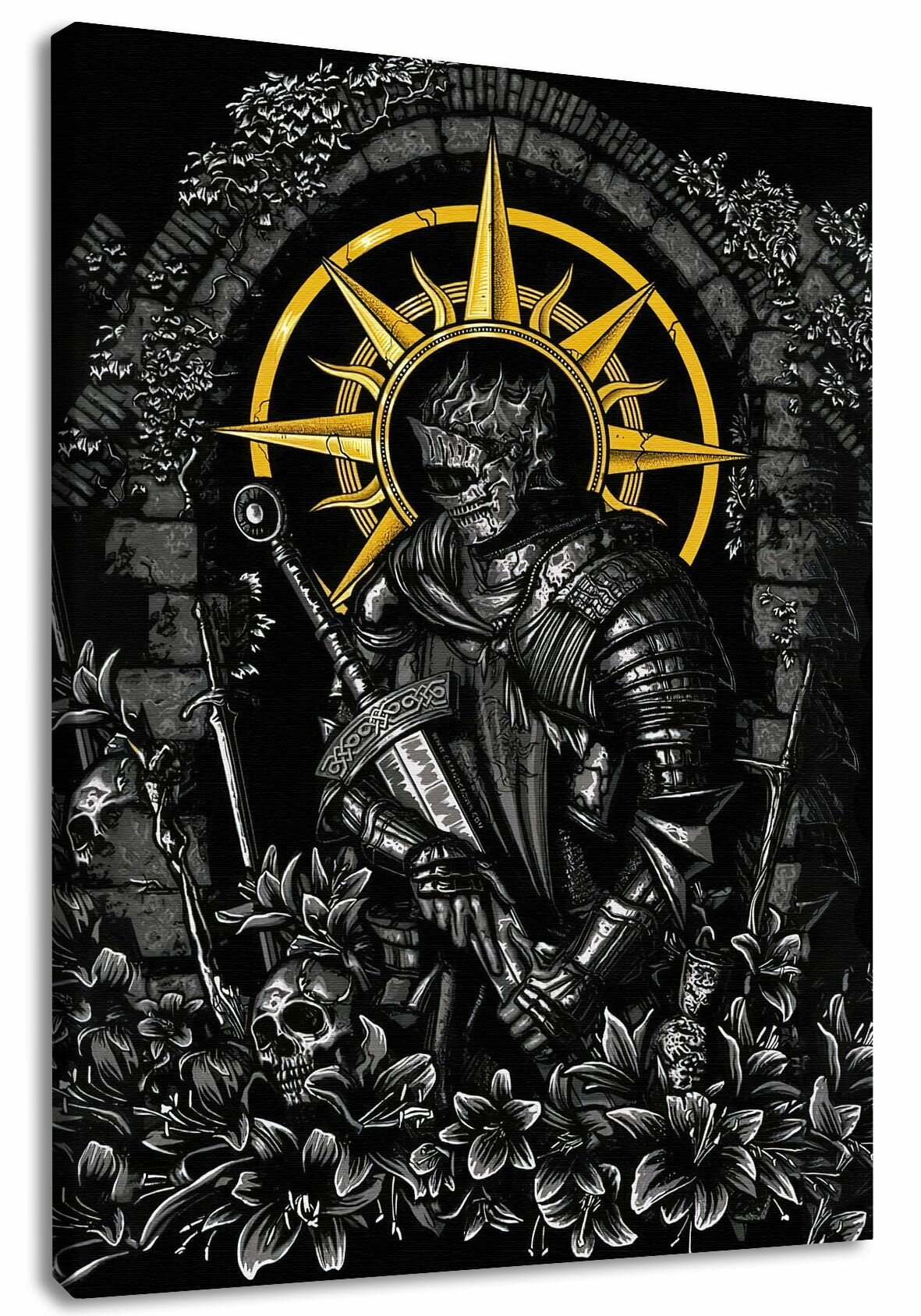 Картина для интерьера на холсте 60х80 см. Современная большая картина на стену в спальню, кухню, гостиную, зал. "Тёмный рыцарь"