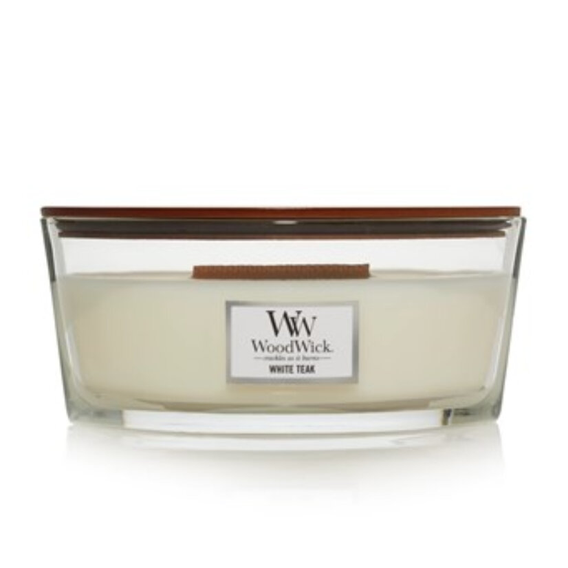 Ароматическая свеча WoodWick "Белый тик/WHITE TEAK" 76039