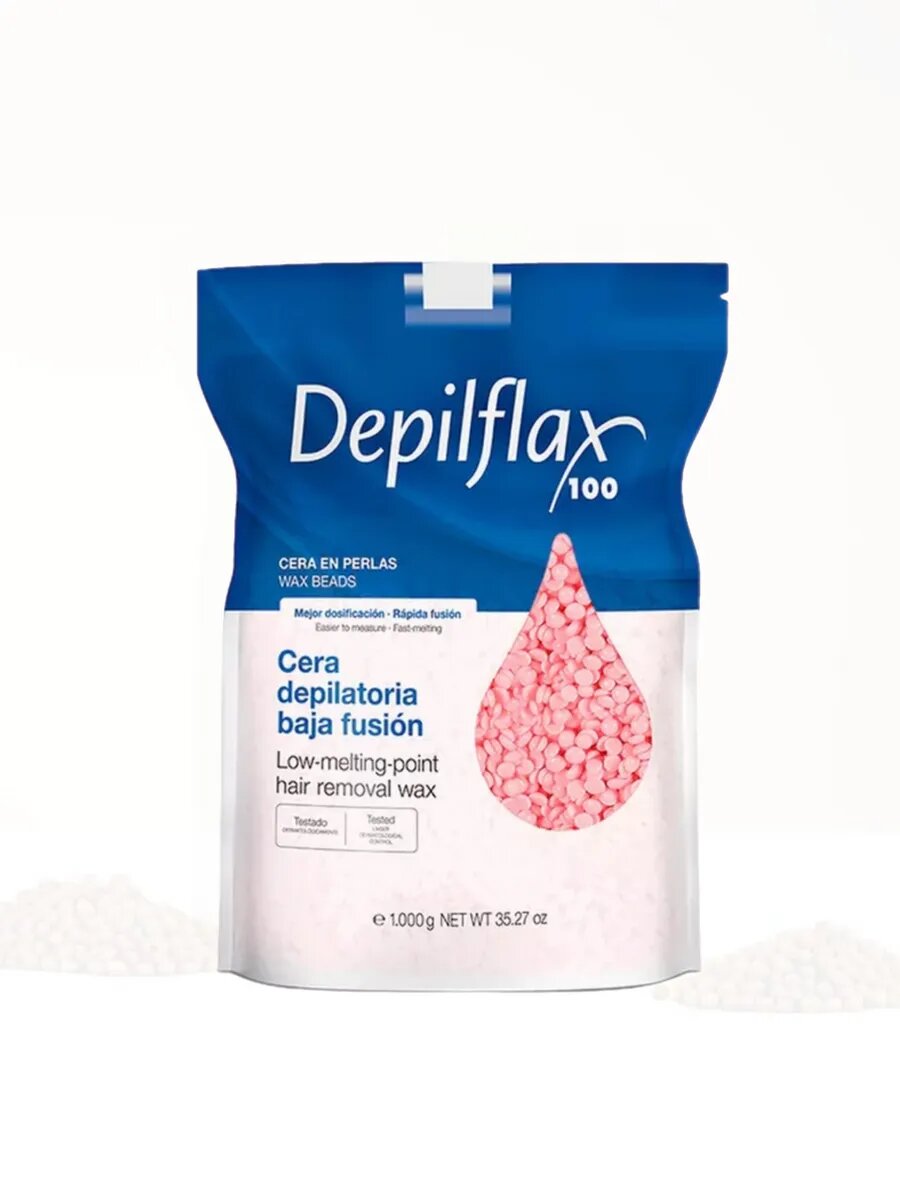 Пленочный воск в гранулах Depilflax 100 Pink Film Wax, розовый, 1000гр