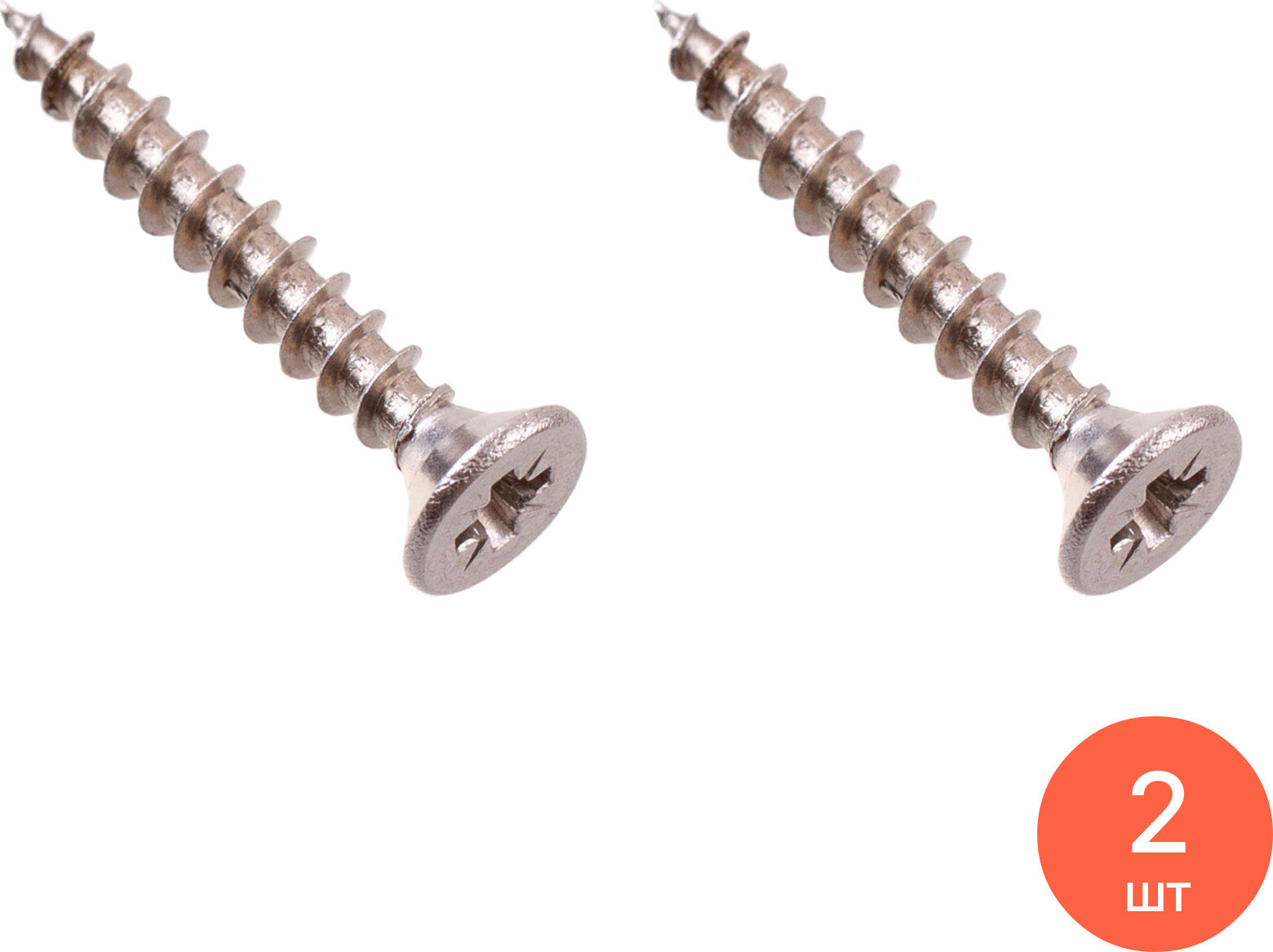 Саморез Fixbox   Фиксбокс универсальный с потайной головкой из нержавеющей стали  серый  6х60мм  PZ0  4шт  в упаковке   крепеж  комплект из 2 шт 