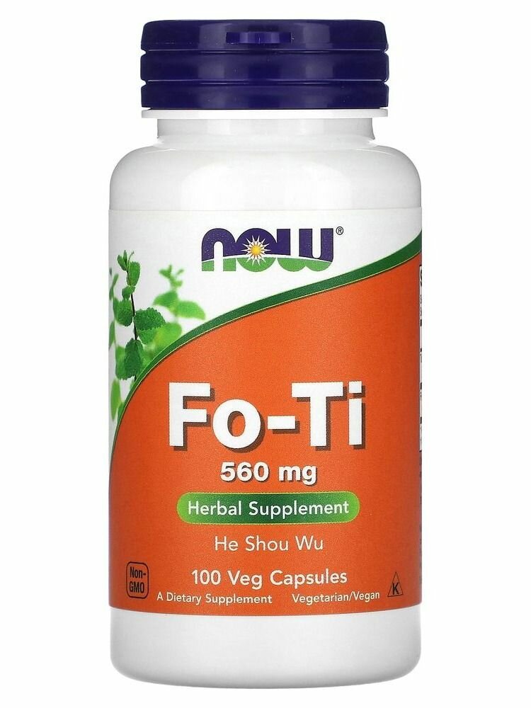 NOW Foods, Fo-Ti, He Shou Wu, горец многоцветковый 560 мг, 100 вегетарианских капсул