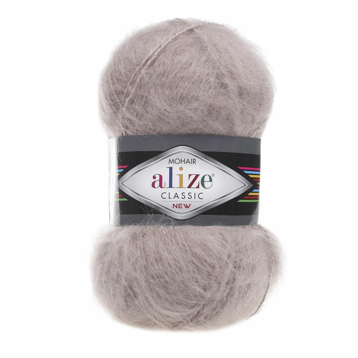 Пряжа ALIZE "Mohair classic new", 100 гр 200 м, 25% мохер, 24% шерсть, 51% акрил, 541 норка, 5 шт