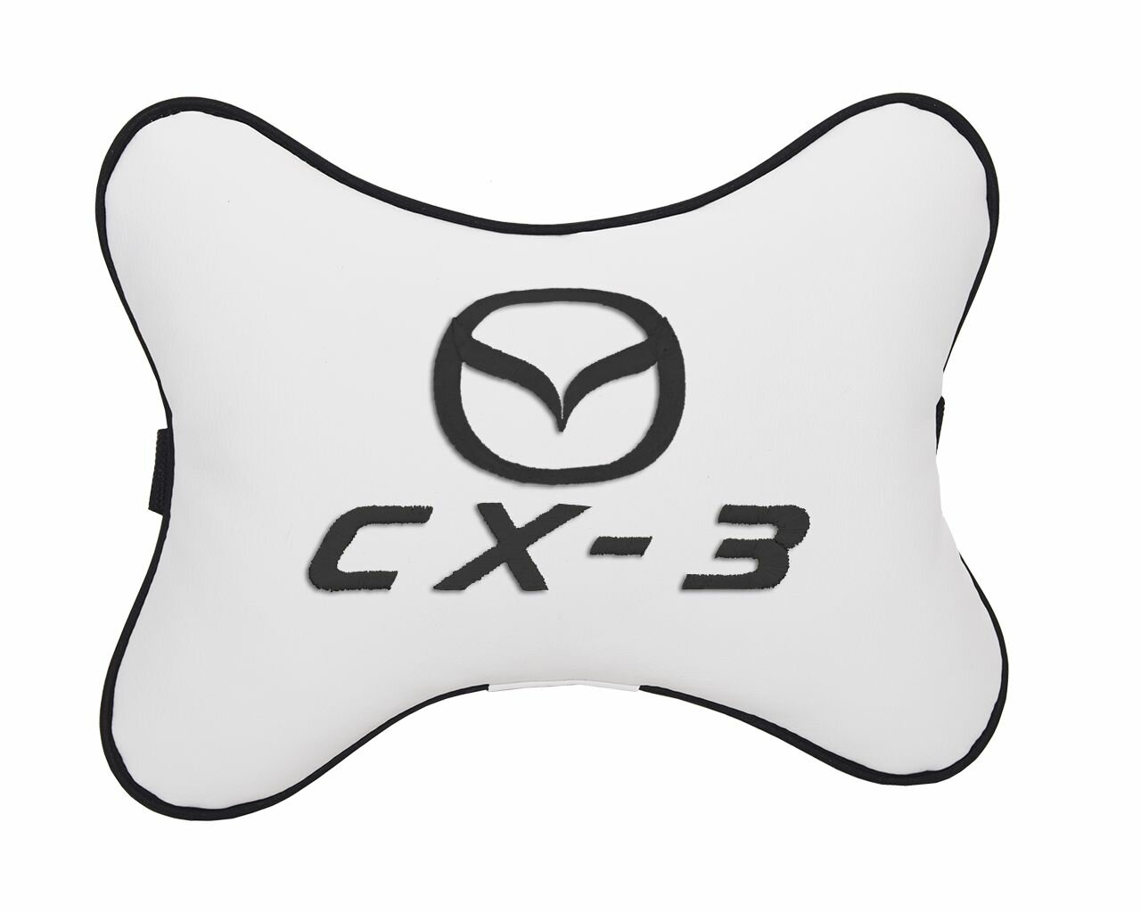 Подушка на подголовник автомобильная белая экокожа MAZDA CX-3