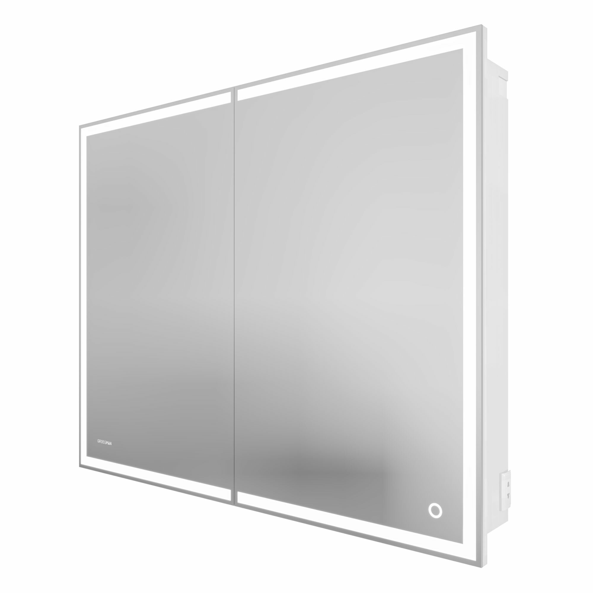 Зеркало-шкаф Grossman МЕРКАДО-90 см универсал. с LED подсветкой (209003)