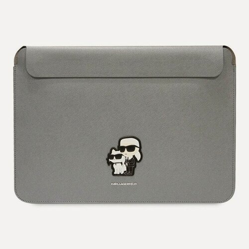 Изображение товара Karl Lagerfeld для ноутбуков 16" чехол Saffiano Sleeve NFT Karl & Choupette Silver