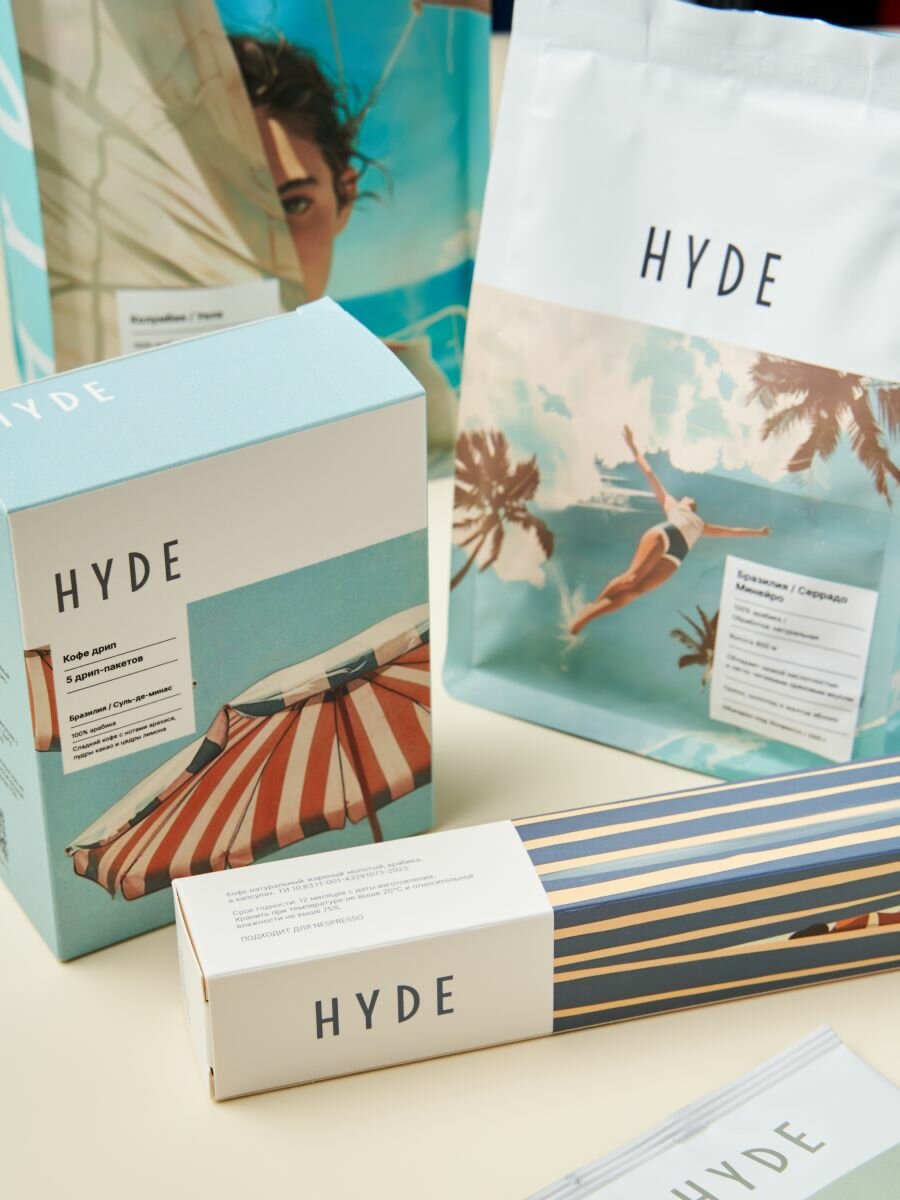 Набор подарочный кофе Hyde coffee в зернах, молотый, дрип, капсулы, шоппер — фото 1