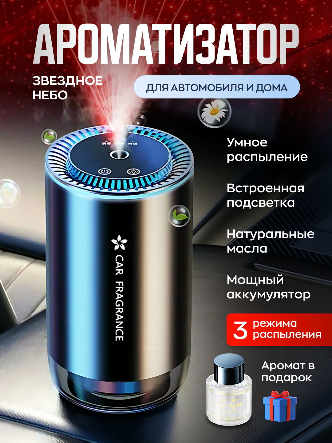 Ароматизатор автомобильный освежитель воздуха в салон 50 мл JK-577