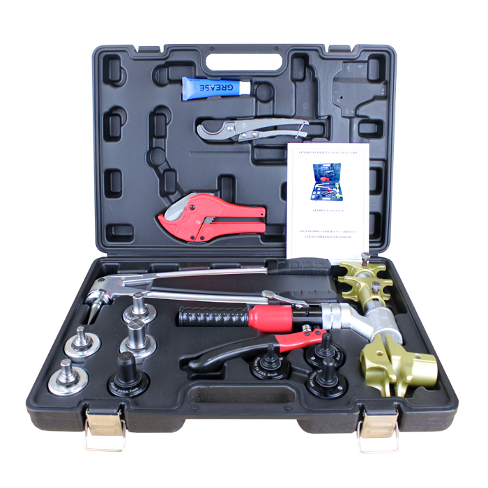 Ручной универсальный аксиальный гидравлический пресс инструмент 8 насадок! Pink/flex (16х2.2 20х2.8 25x3.5 32x4.4м) Stabil (16x2.6 20x2.9 25х3.7 32х4.7)