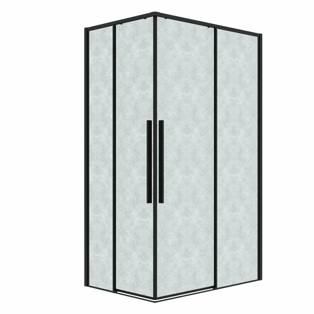 Душевой уголок Grossman Galaxy 300. K33.01.12R80L.21.02 120х80 см профиль матовый черный стекло шиншилла