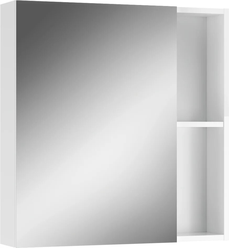 Зеркало-шкаф Айсберг Веста 70 с боковыми полками 70 см белое в современном стиле