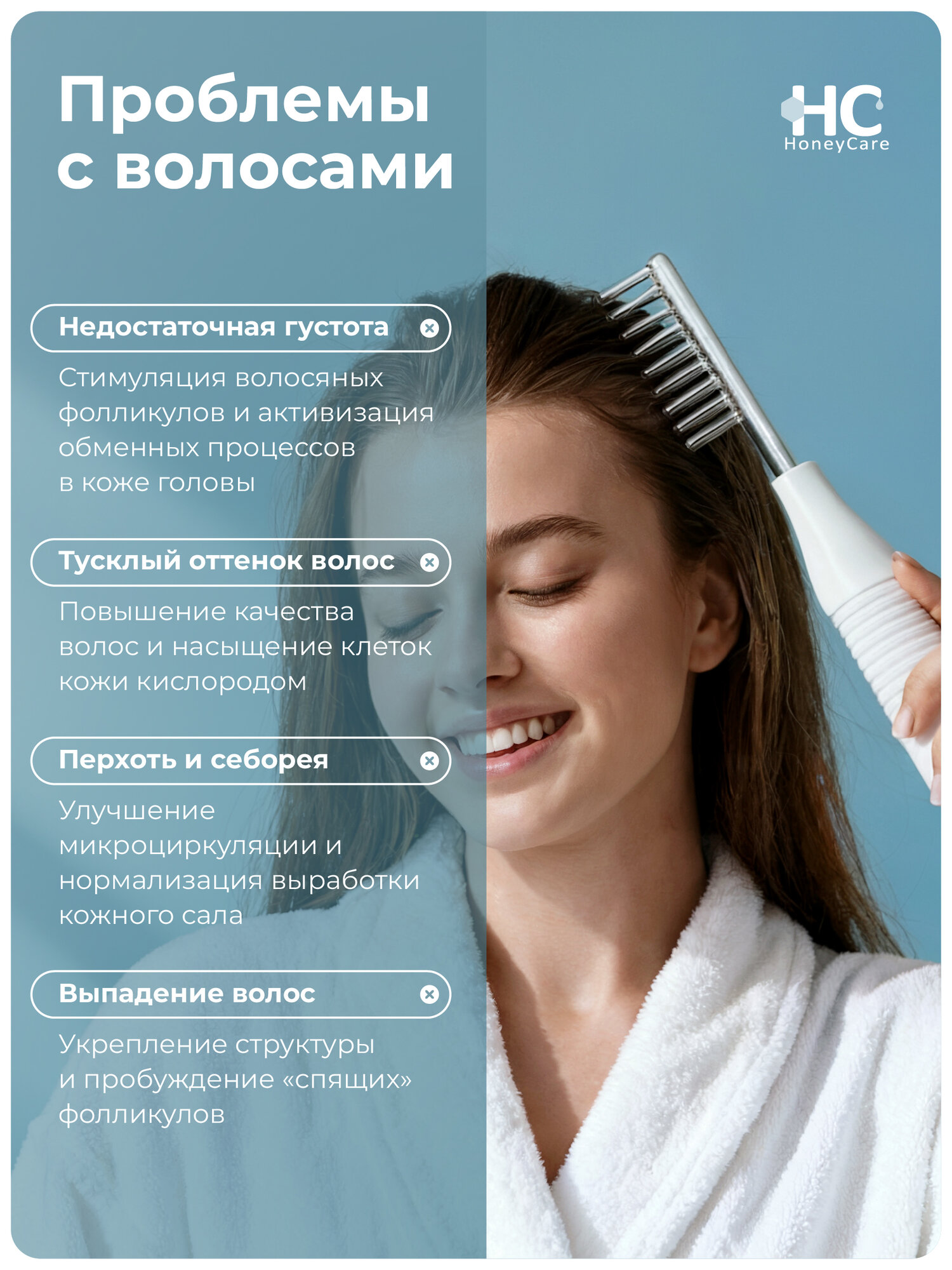 Аппарат Дарсонваль Honey Care Argon для волос, от морщин, для лица и для тела. Профессиональный уход в домашних условиях — фото 1