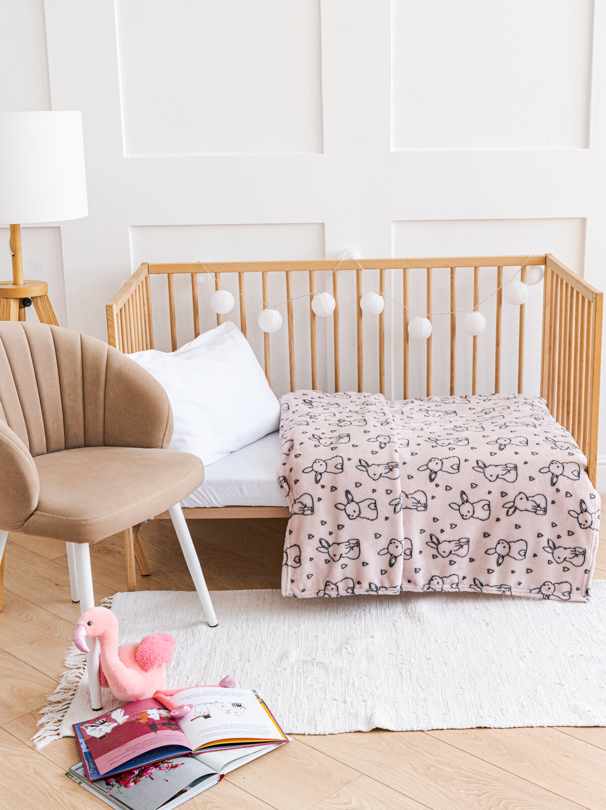 Плед для новорожденного 100х150 Павлинка Зайки-2 детский, в кроватку, в коляску — фото 1