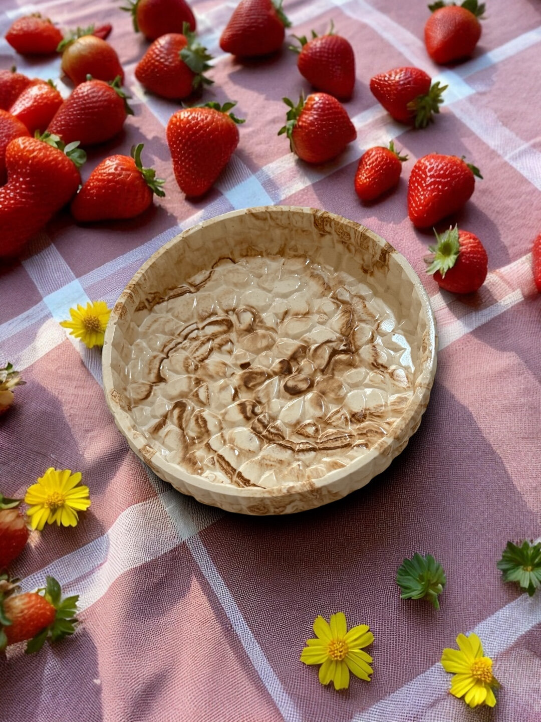 Подставка-поднос для украшений, ключей и разной мелочи, круг, 13/13/2 см - Бежевый