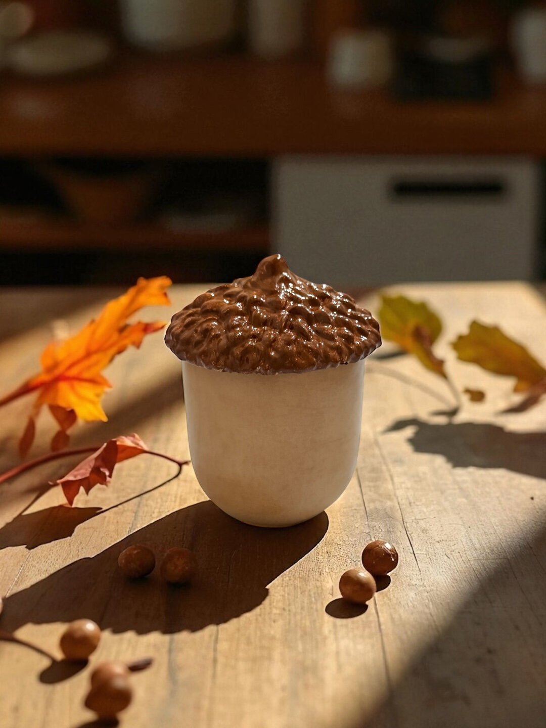 Декоративная шкатулка из гипса Жёлудь, 8 * 8 * 9 см - Коричневый