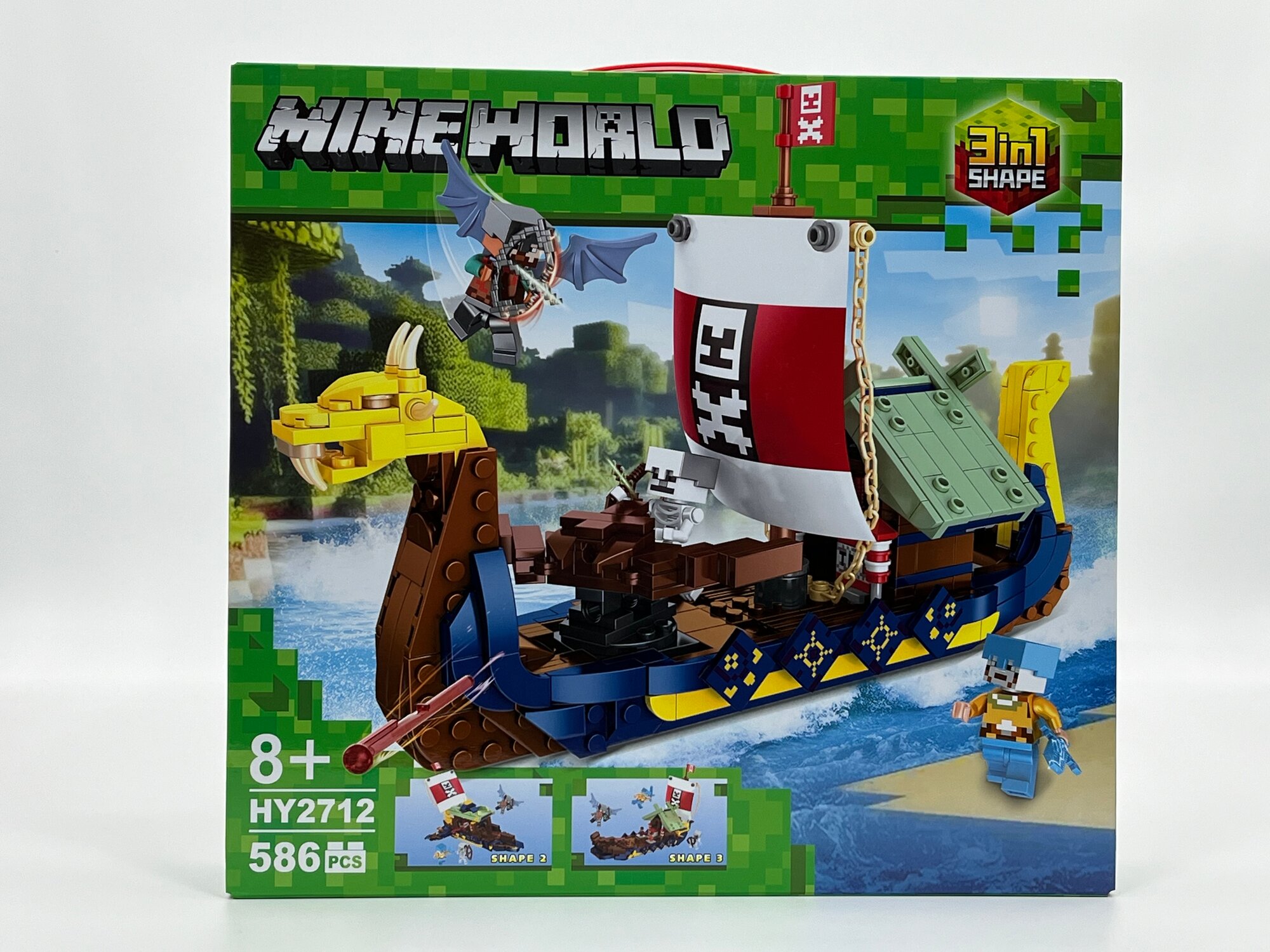 Конструктор Mineworld 3-в-1 в стиле Minecraft, корабль, 586 деталей, для детей от 8 лет — фото 1