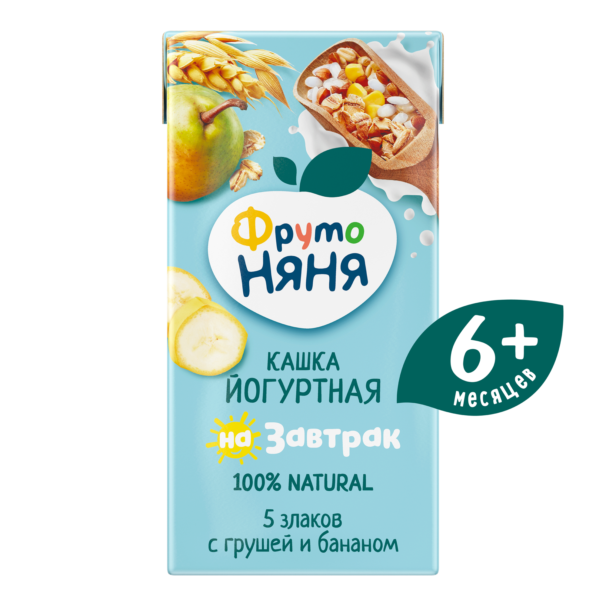 Каша  ФрутоНяня йогуртная 5 злаков с грушей и бананом, с 6 месяцев — фото 1