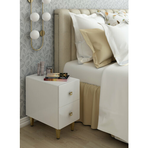 Прикроватная тумба, REGENT style, ТПЛия 2 ящика, белый