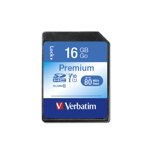 Карта памяти Verbatim 16Gb 80MB/s SDHC Premium Class 10