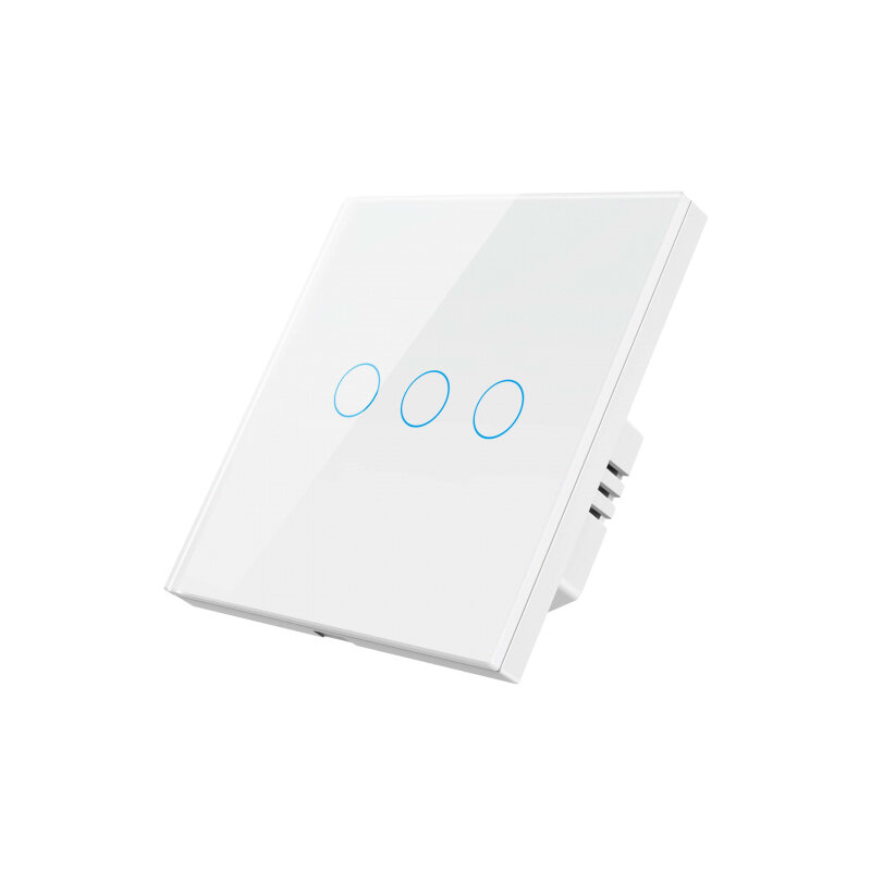 Умный Zigbee выключатель Roximo сенсорный, трехкнопочный, белый, SZSEN01-3W — фото 1