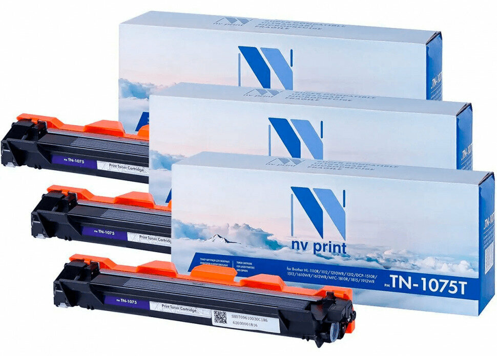 Комплект картриджей для лазерного принтера NVP NV-TN1075T-SET3