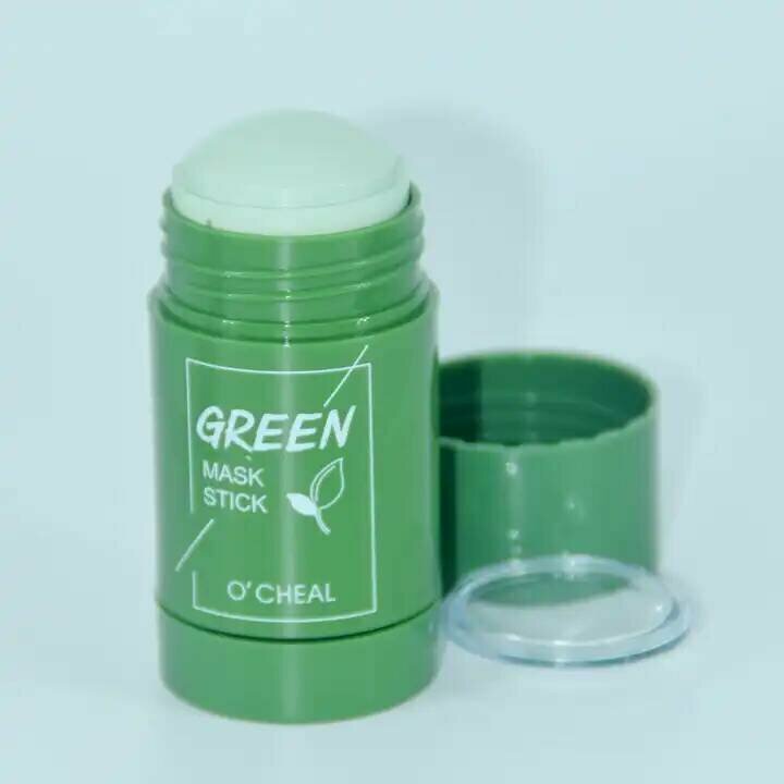 Маска для лица от черных точек очищающая глиняная O'CHEAL Green Mask Stick / Маски для лица / Глина для лица / Пилинг, сужение пор на лице / Косметика