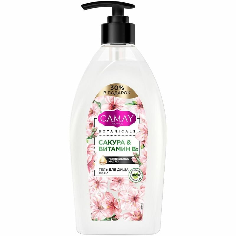 Гель для душа Camay Botanicals Японская сакура 400мл Unilever - фото №6