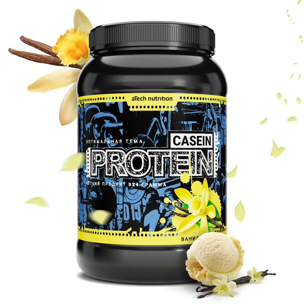 Сухой сывороточный белковый концентрат "Caseine protein 100%" банка 0,924 кг со вкусом "Ваниль"