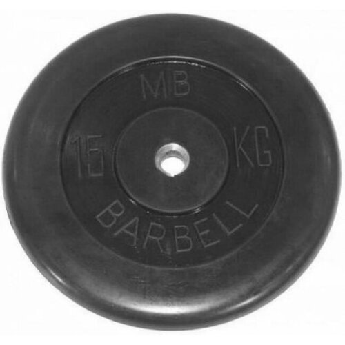фото Диск обрезиненный литой mb-pltb26-15 кг mb barbell