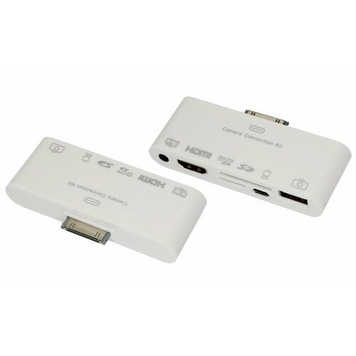 AV адаптер 6 в 1 для iPhone 4/4S на HDMI, USB, microSD, SD, 3.5 мм, microUSB REXANT 1 шт арт. 40-0103 зарядный кабель для iphone 4 4s 1 м