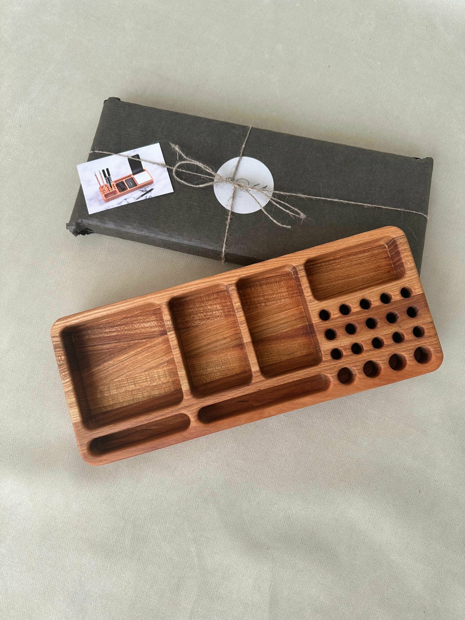 Органайзер настольный №5 карагач, 33*13,5*3 см