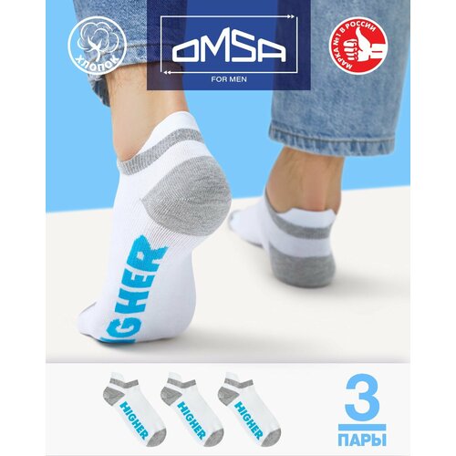 фото Носки omsa, 3 пары, 3 уп., размер 35-38, белый